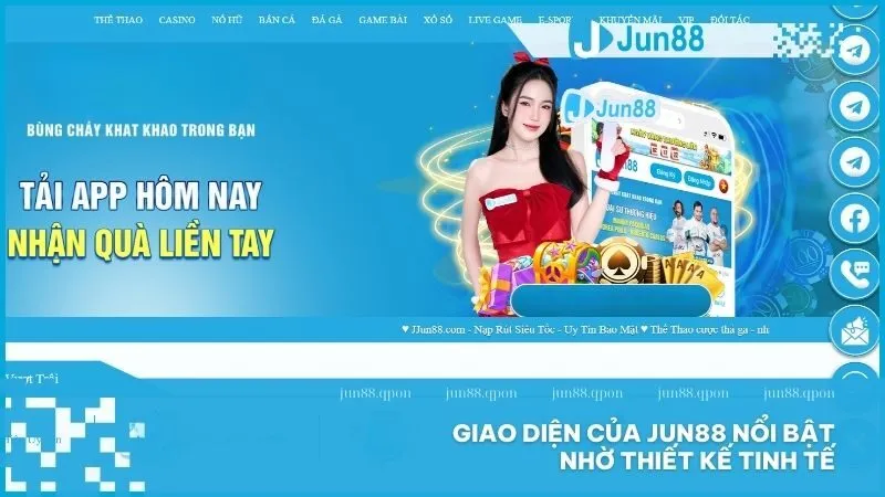JUN88 - Link Mới Nhất Vào Trang Chủ Nhà Cái JUN88 Chính Thức 6 Giao diện của Jun88 nổi bật nhờ thiết kế tinh tế