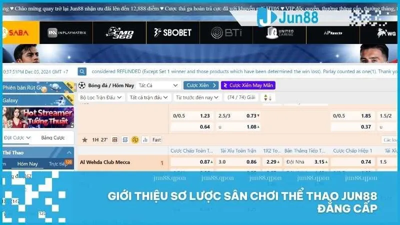 Thể Thao 9 Giới thiệu sơ lược sân chơi thể thao Jun88 đẳng cấp