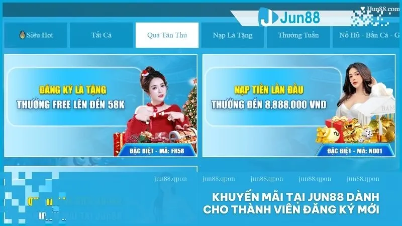 Khuyến Mãi 8 Khuyến mãi tại Jun88 dành cho thành viên đăng ký mới