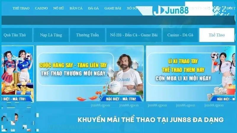 Thể Thao 10 Khuyến mãi thể thao tại Jun88 đa dạng