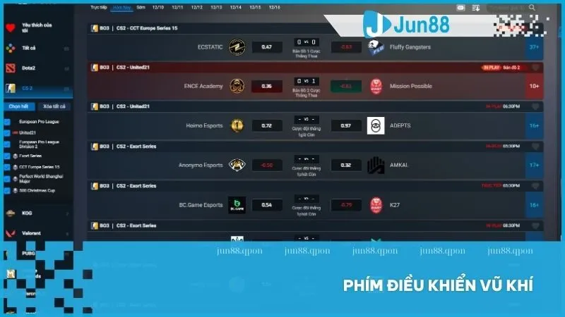 Hướng dẫn cách chơi CS GO và mẹo hiệu quả tại Jun88 3 Phím điều khiển vũ khí
