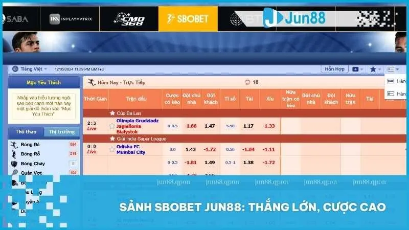 Thể Thao 12 Sảnh SBOBET
