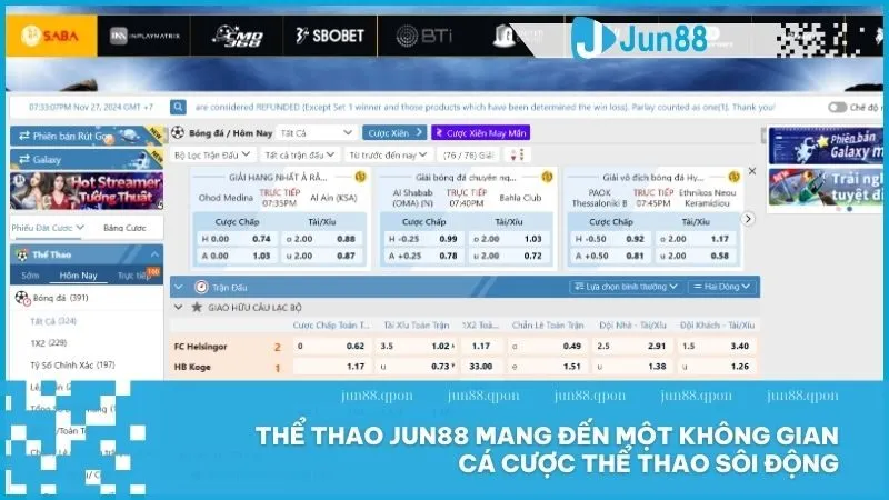 JUN88 - Link Mới Nhất Vào Trang Chủ Nhà Cái JUN88 Chính Thức 3 Thể thao Jun88 mang đến một không gian cá cược thể thao sôi động
