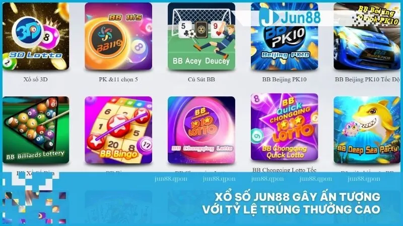 Xổ Số 9 Xổ số Jun88 gây ấn tượng với tỷ lệ trúng thưởng cao