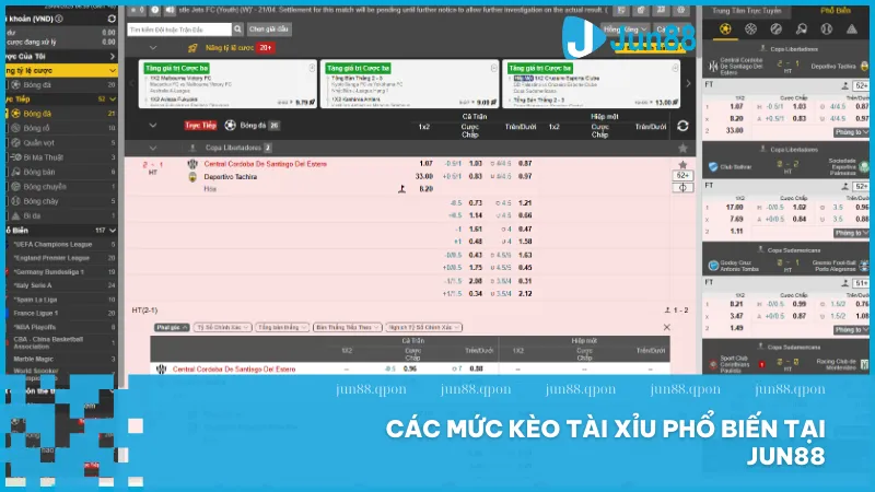 Kèo tài xỉu là gì? Cách đọc kèo chuẩn và mẹo chơi hiệu quả 3 Tài xỉu Jun88 có nhiều mức từ 2.0 đến 3.5 giúp người chơi linh hoạt lựa chọn theo trận đấu và mức độ rủi ro