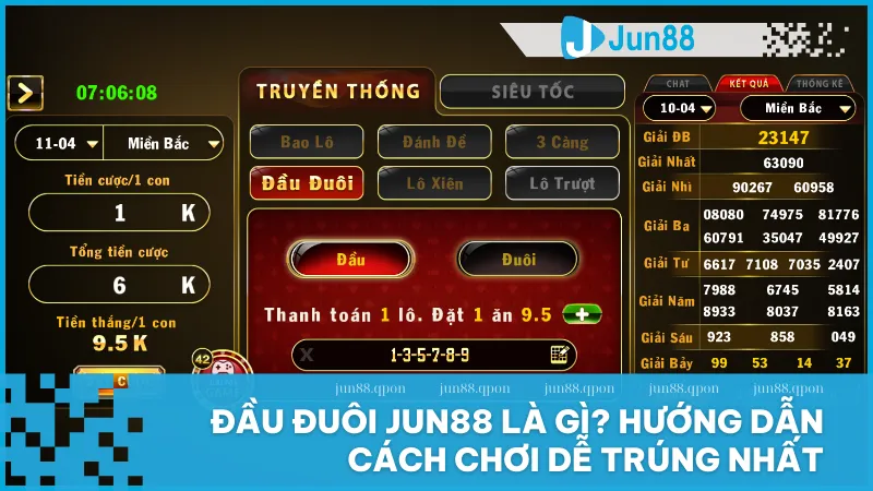 Khám phá cách chơi đầu đuôi tại Jun88 với luật đơn giản và mẹo tăng cơ hội trúng số dành cho người chơi mới.